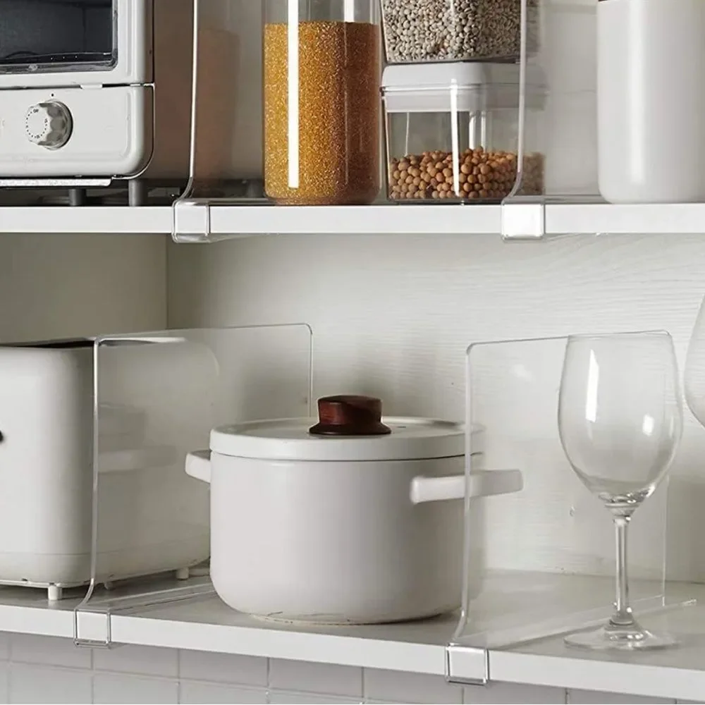 Acrylic Shelf Dividers - Clear. Six pack